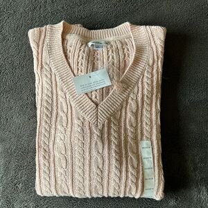 NWT Women’s Croft & Barrow V-neck Cable Knit Sweater (Sz M)